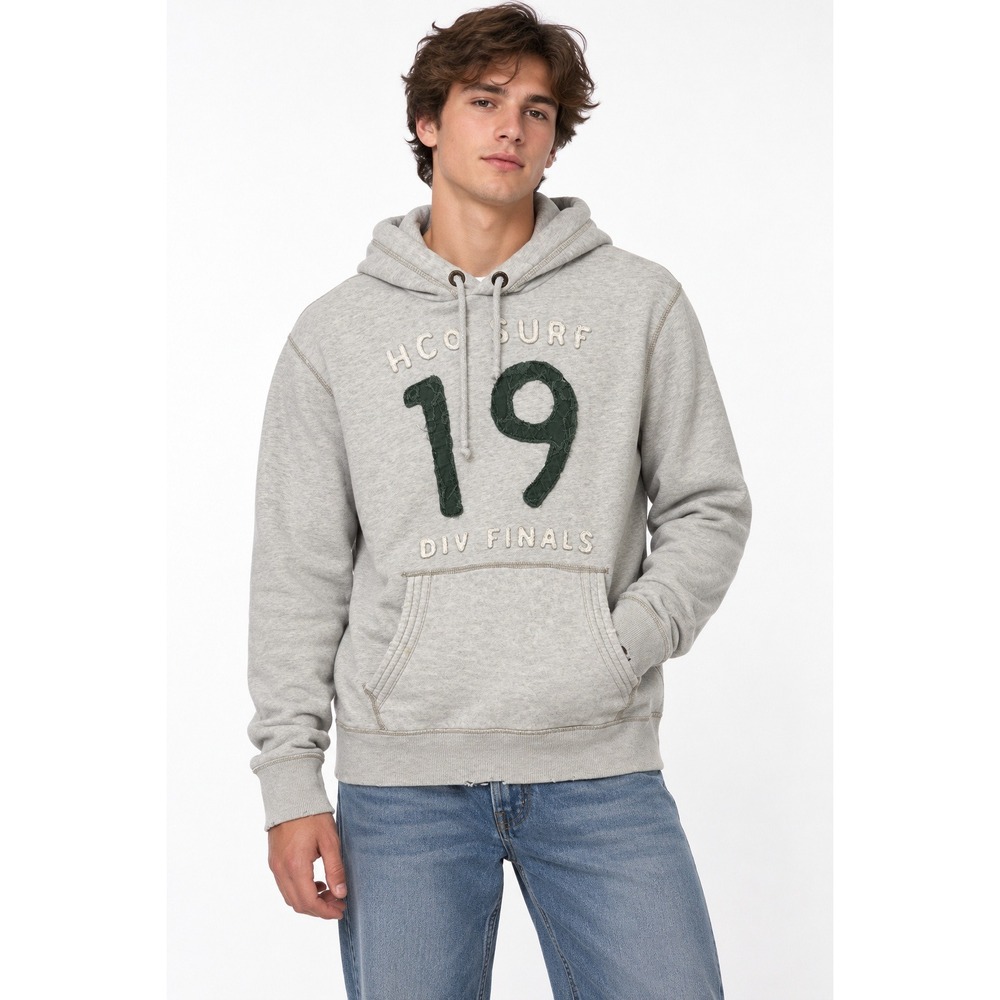 Vintage Y2K Hollister HCO Surf Hoodie L Gray Distressed Varsity Preppy 2000s